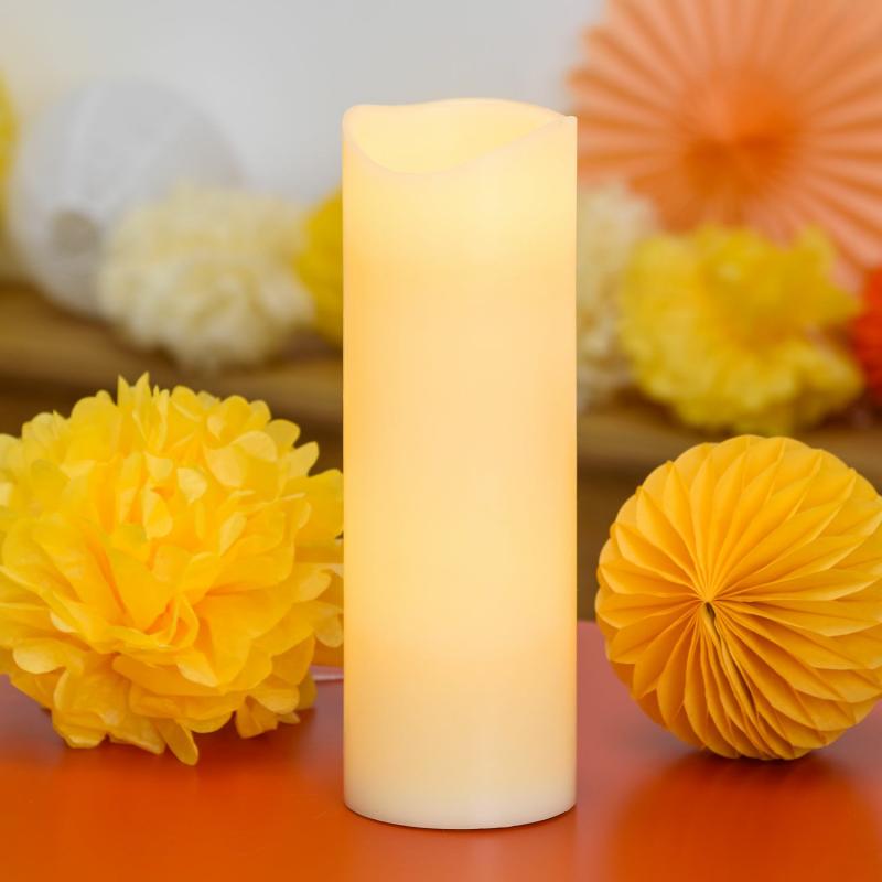 LED Candles | LED Candle, Rough Ivory Wax, h 30 cm, Ø 10 cm, warm white LED, timer Candles & Lanterns LED Candles