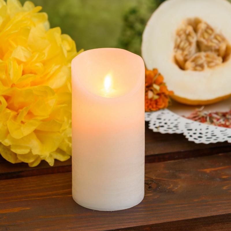 LED Candles | Red Rough Wax Candle, Moving Flame, h 15 cm, Ø 7.5 cm Candles & Lanterns LED Candles