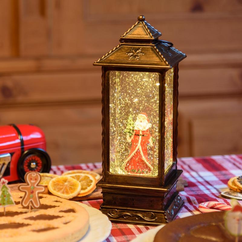 LED Lanterns | Christmas Snow globe Lantern, h 27.5 cm, with sparkling glitter, warm white LED Candles & Lanterns LED Lanterns