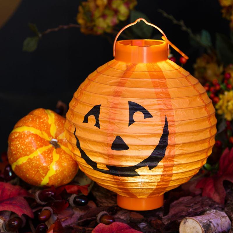 LED Lanterns | Pumpkin-shaped Halloween Battery Operated Lantern Ø 20 cm, warm white LED Candles & Lanterns LED Lanterns