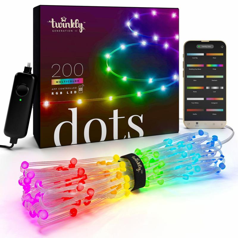 LED Strings | 10 m Twinkly Dots String Light, 200 RGB LEDs, Clear Cable – TWINKLY LED Strings LED Strings