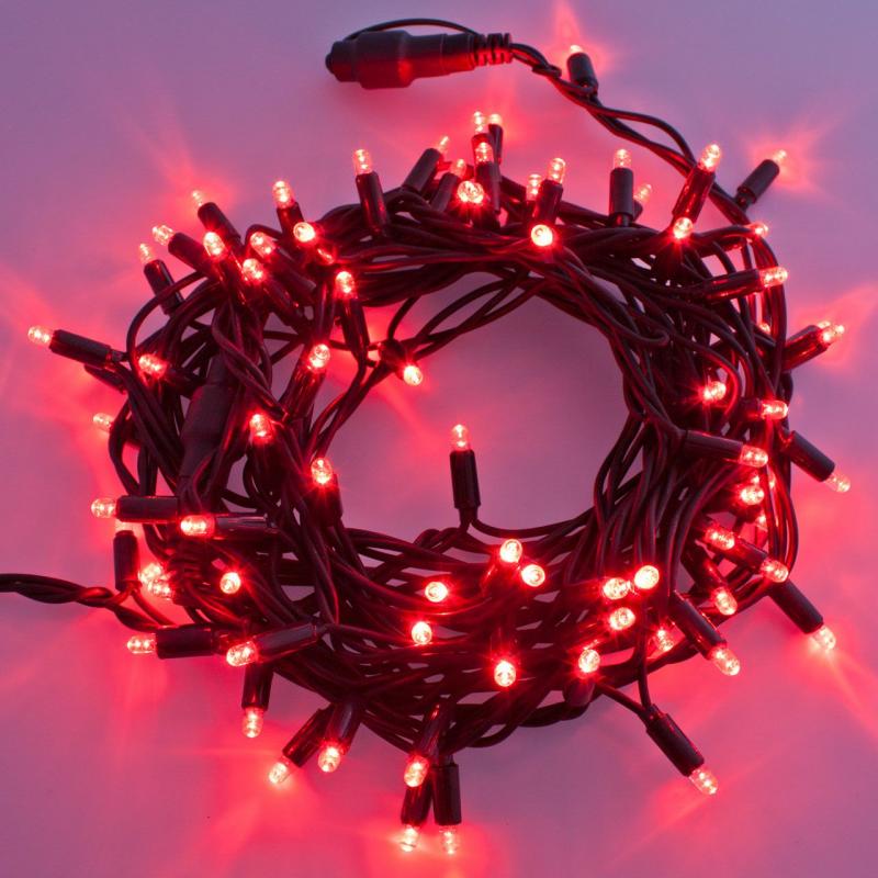 LED Strings | 10m 120 Red Maxiled String Lights, Green Cable, Connectable, IP67 – PML series LED Strings LED Strings