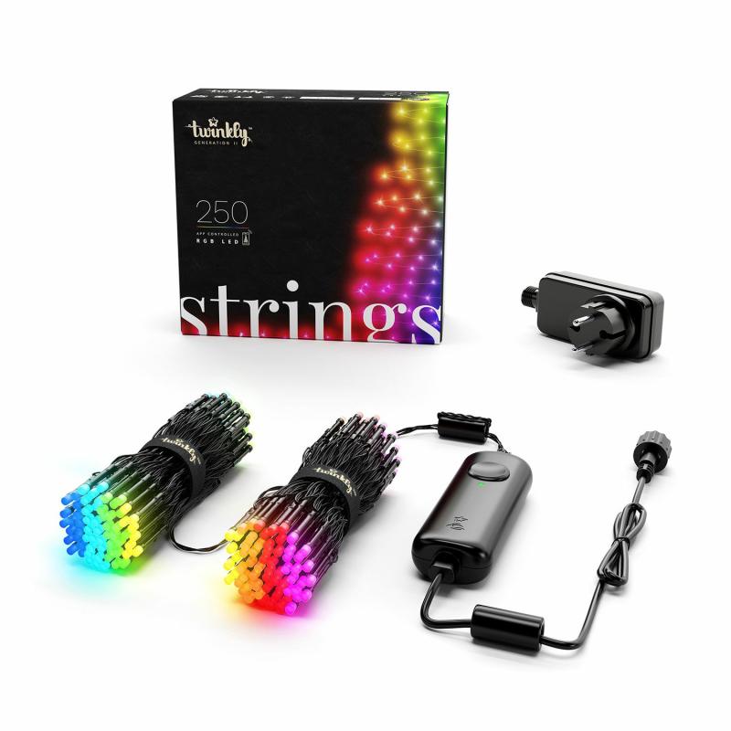 LED Strings | 20m 250 LED RGB Twinkly String Lights, Black Cable – TWINKLY LED Strings LED Strings