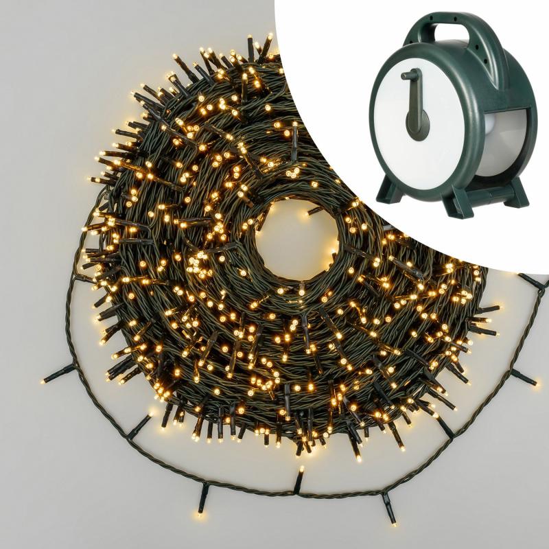 LED Strings | 72m 1200 Warm White Led String Lights, Green Cable, With Cable Reel LED Strings LED Strings