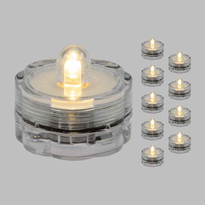 LED Tea Lights | 10 sinking Tealights, warm white LED Candles & Lanterns LED Tea Lights