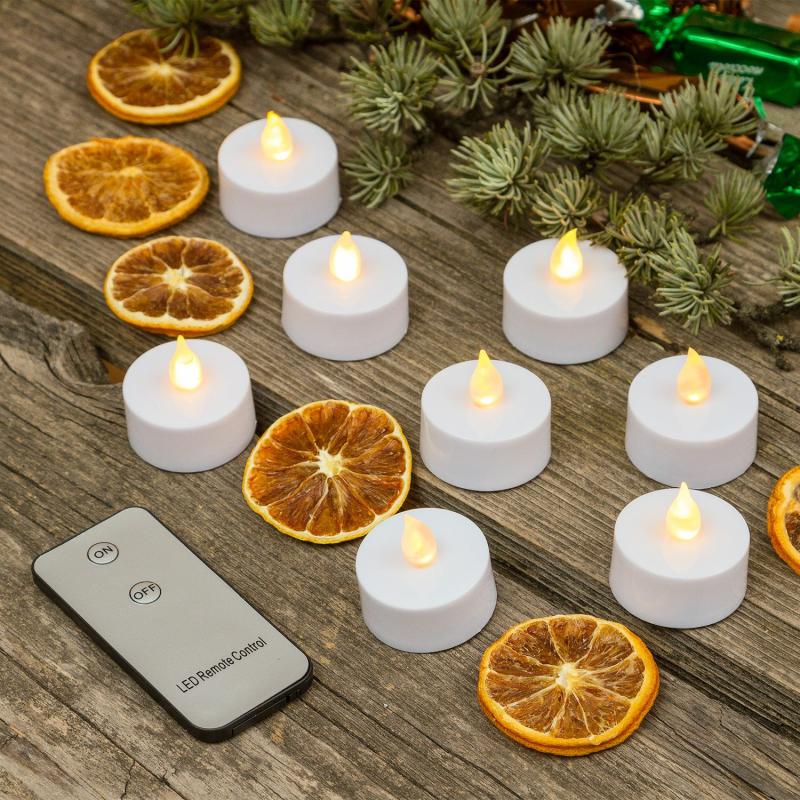 LED Tea Lights | 8 Tealights Candles, With Remote Control, Warm White LED Candles & Lanterns LED Tea Lights