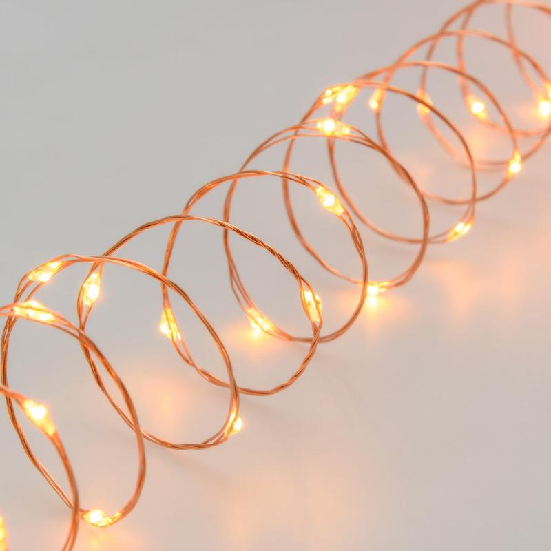 Micro-LED Strings | 10m 200 Traditional Warm White MicroLEDs String Lights, Copper Metal Wire Micro-LED Strings Micro-LED Strings