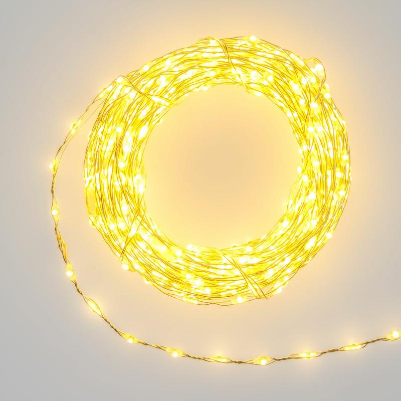 Micro-LED Strings | 10m 625 Warm White MicroLEDs Light Line String, Silver Metal Wire Micro-LED Strings Micro-LED Strings