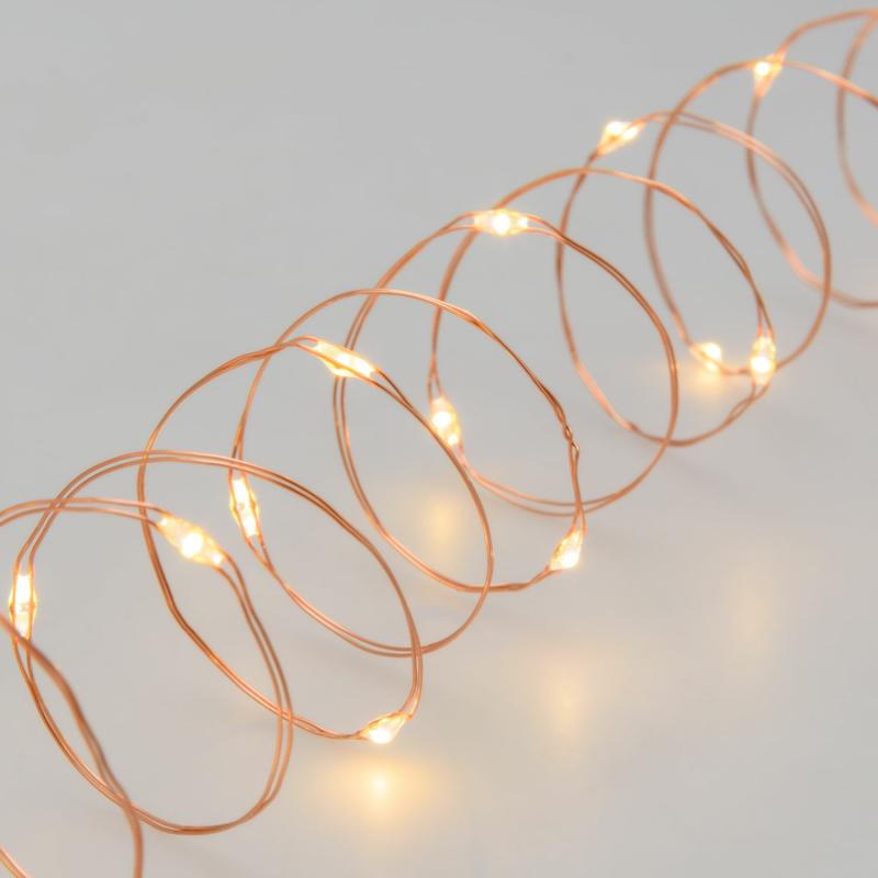 Micro-LED Strings | 20m 400 Warm White MicroLEDs String Lights, Copper Metal Wire Micro-LED Strings Micro-LED Strings