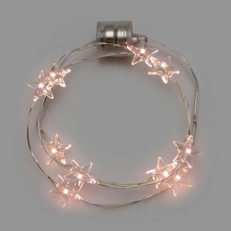 Micro-LED Strings | 60cm 10 Warm White Microled Brilly Necklace Battery Lights, with Stars Micro-LED Strings Micro-LED Strings