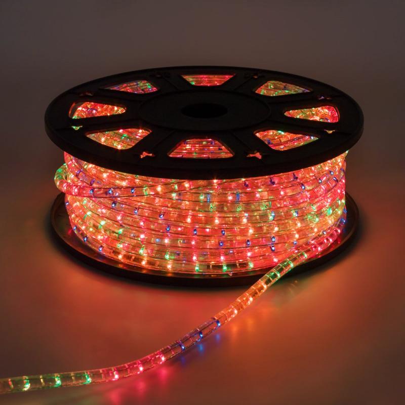 Rope Lights | 50m Multi Coloured Bulbs Incandescent Rope Lights, 13mm diameter, 230V Rope Light Rope Lights