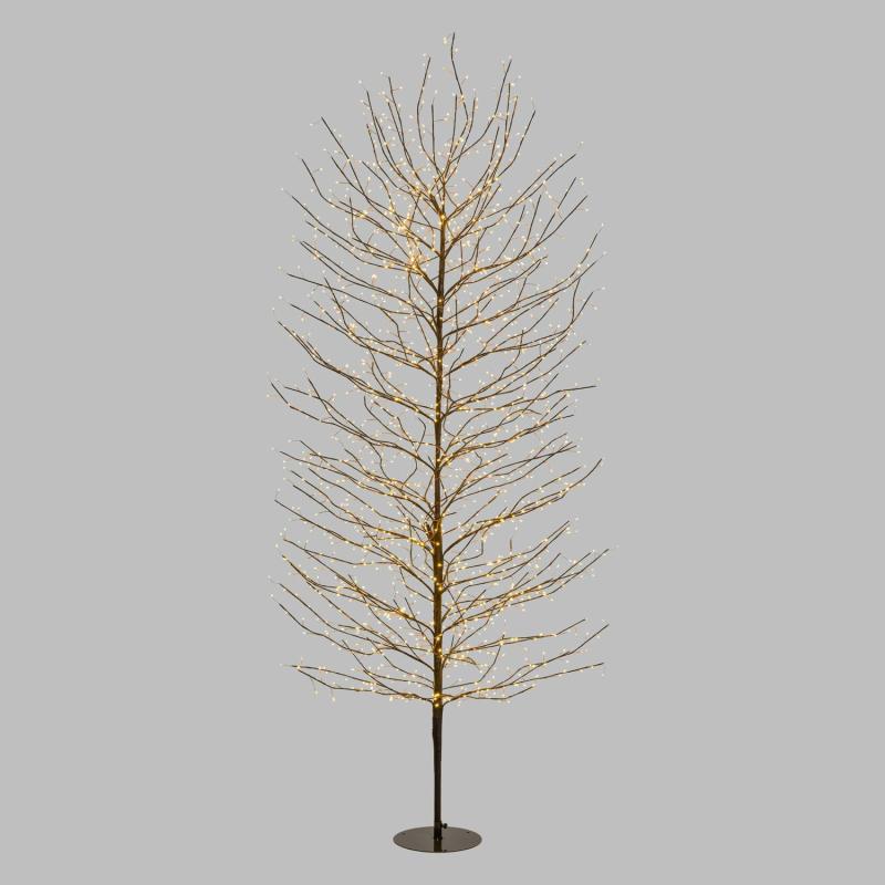 Tree Lights | Brown Linden Branch Tree, h 2.3 m, 1560 Warm White MicroLEDs, Indoor use Branches & Tree Lights Tree Lights