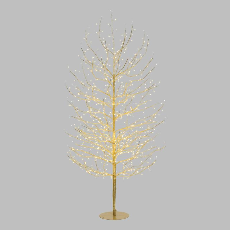 Tree Lights | Champagne Linden Branch Tree, h 1.7 m, 784 Warm White and White MicroLEDs, Indoor use Branches & Tree Lights Tree Lights