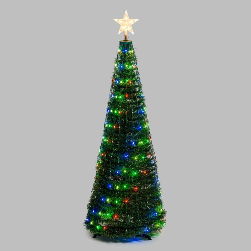 Tree Lights | h 150 cm, 234 RGB Color Changing Pixel LEDs, Foldable Cone Lighted Christmas Tree – LED Light Drops Branches & Tree Lights Tree Lights