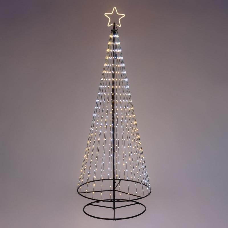 Tree Lights | h 280 cm, 550 Warm White and White LEDs Pixel, Foldable Cone Lighted Christmas Tree – LED Light Drops Branches & Tree Lights Tree Lights