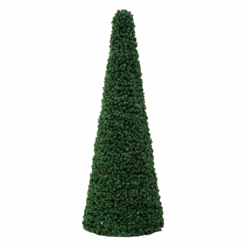 Tree Lights | h 3m Professional Green Cone Christmas Tree, Ø 118cm, Metal Structure Branches & Tree Lights Tree Lights