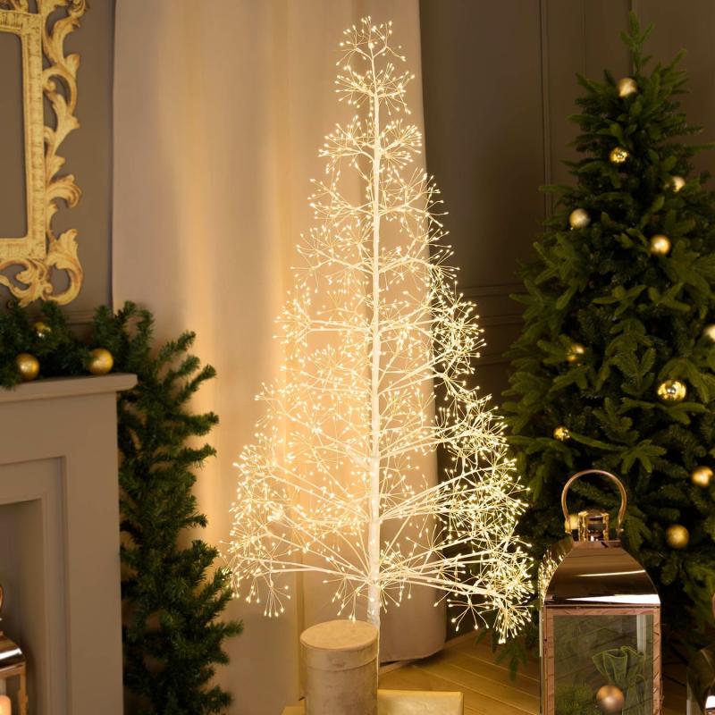 Tree Lights | White RICHE Tree, h 180 cm, 2100 Warm White MicroLEDs, Indoor Use Branches & Tree Lights Tree Lights