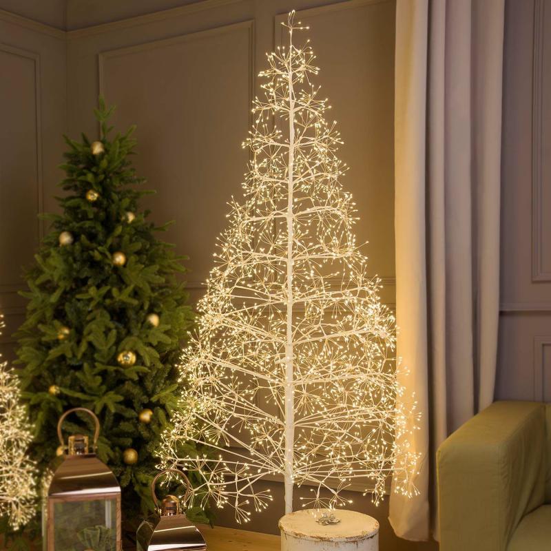 Tree Lights | White RICHE Tree, h 210 cm, 3000 Warm White MicroLEDs, Indoor Use Branches & Tree Lights Tree Lights