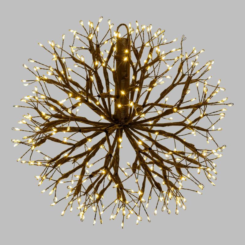 Twigball | RICHE Sphere with Brown Branches, Ø 30 cm, 384 Warm White MicroLEDs, Indoor Use Branches & Tree Lights Twigball