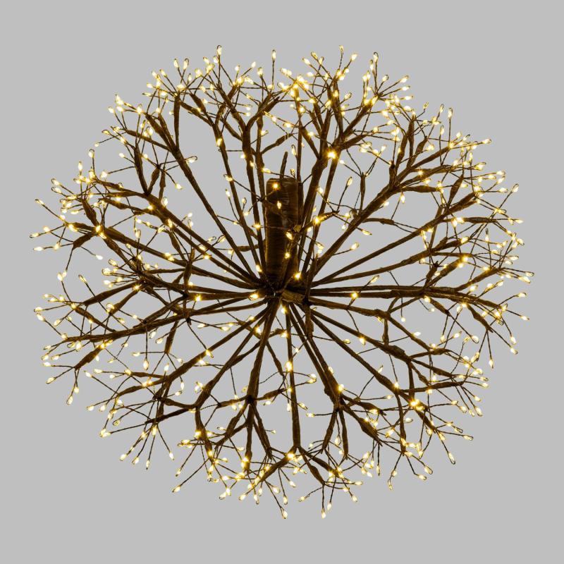 Twigball | RICHE Sphere with Brown Branches, Ø 40 cm, 576 Warm White MicroLEDs, Indoor Use Branches & Tree Lights Twigball