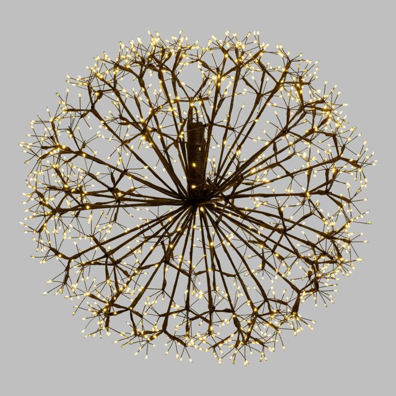 Twigball | RICHE Sphere with Brown Branches, Ø 60 cm, 1200 Warm White MicroLEDs, Indoor Use Branches & Tree Lights Twigball