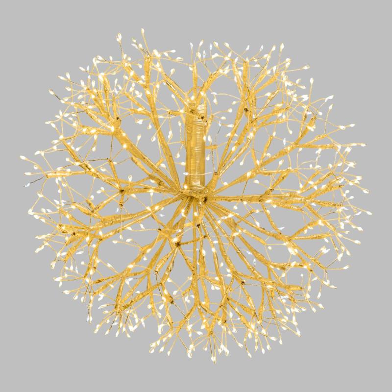 Twigball | RICHE Sphere with Champagne Branches, Ø 40 cm, 576 Warm White and White MicroLEDs, Indoor Use Branches & Tree Lights Twigball