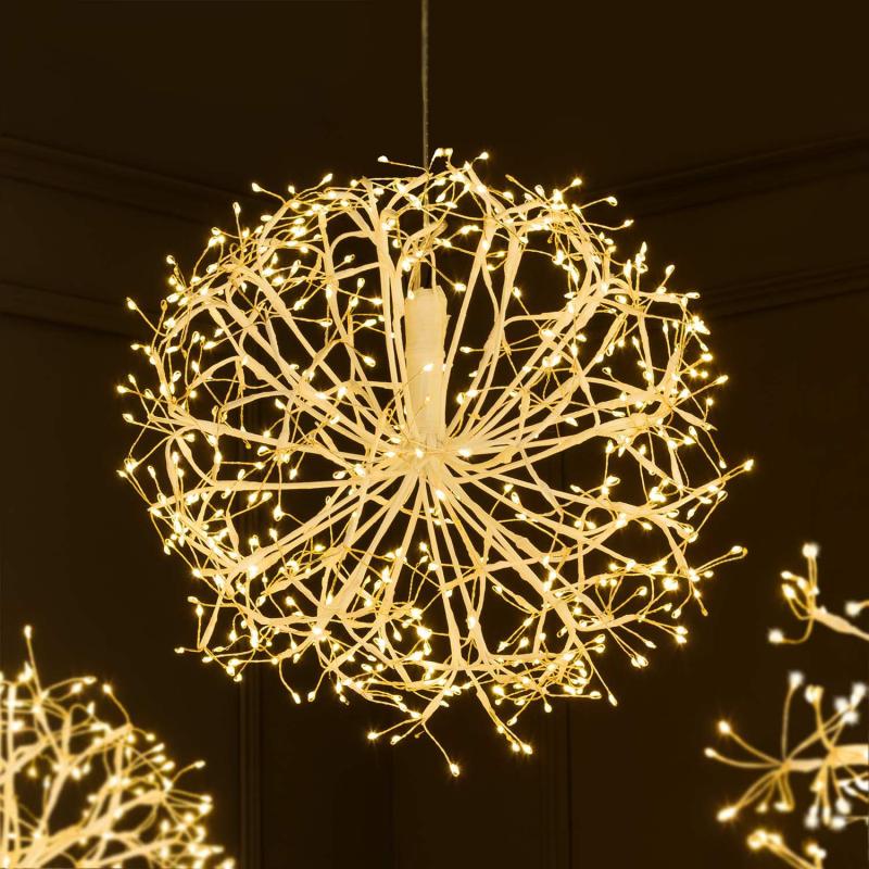 Twigball | RICHE Sphere with White Branches, Ø 40 cm, 576 Warm White MicroLEDs, Indoor Use Branches & Tree Lights Twigball