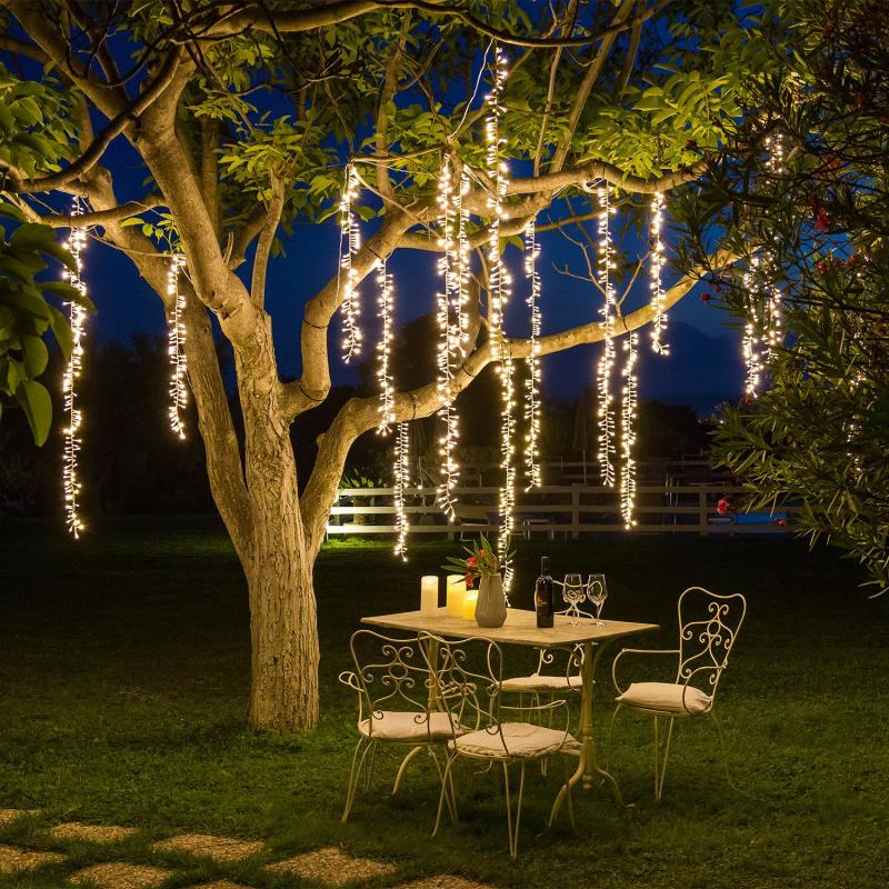 Waterfall Lights | 3 m 288 Warm White Led Connectable 3 Clusters Strings Lights, White Cable – SMART CONNECT Curtain & Net Lights Waterfall Lights