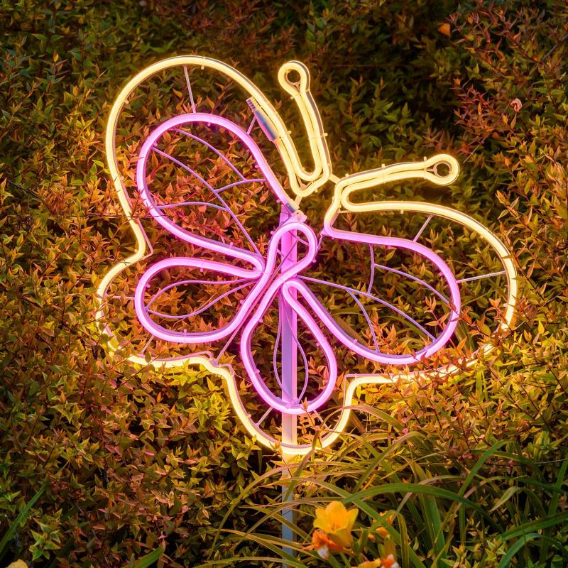 2D Figure Lights | Butterfly Figure Rope Lights Neon Effect, 45 cm, Warm White and Pink Leds – LED NEON FIGURES 2D Figure Lights 2D Figure Lights