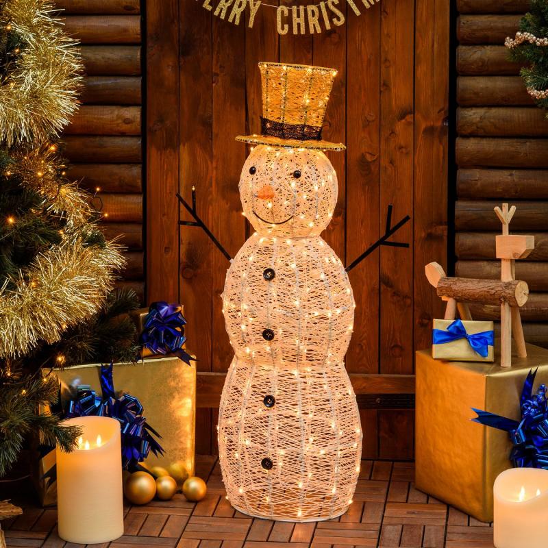 3D Figure Lights | 105cm Snowman 3D, Light Cream & Brown series, 220 Traditional Warm White LEDs – LHC 3D Figure Lights 3D Figure Lights