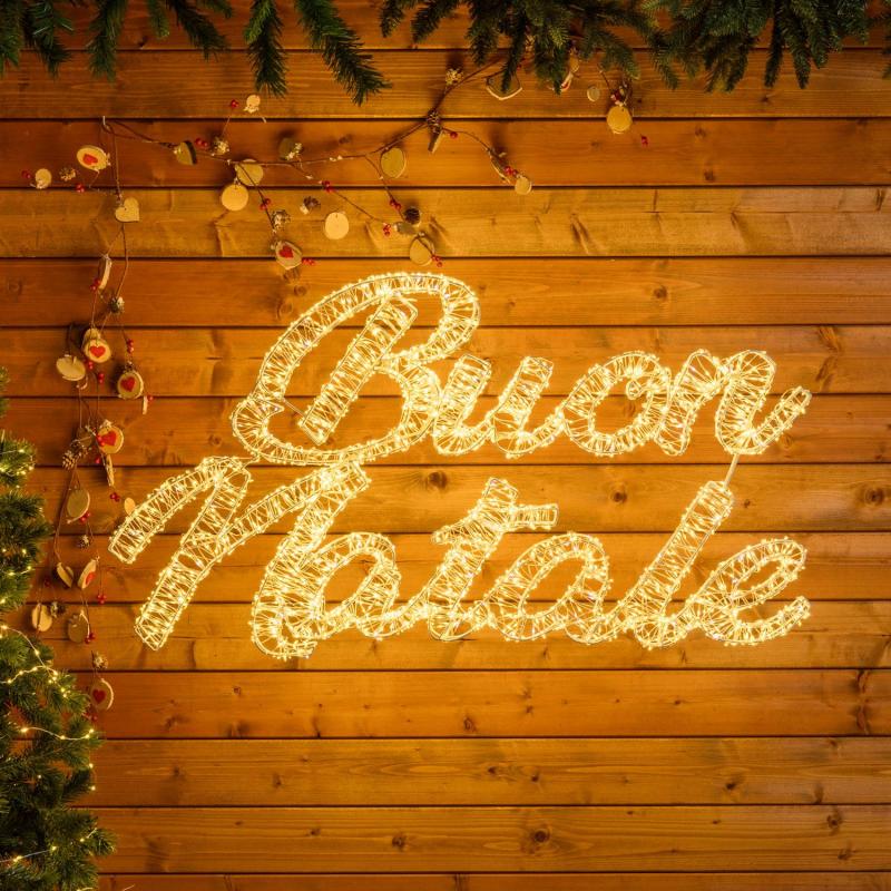 3D Figure Lights | Buon Natale 3D sign, 102 x h 57 cm, 3200 warm white and white microleds, outdoor use – MICROLED FIGURES 3D Figure Lights 3D Figure Lights