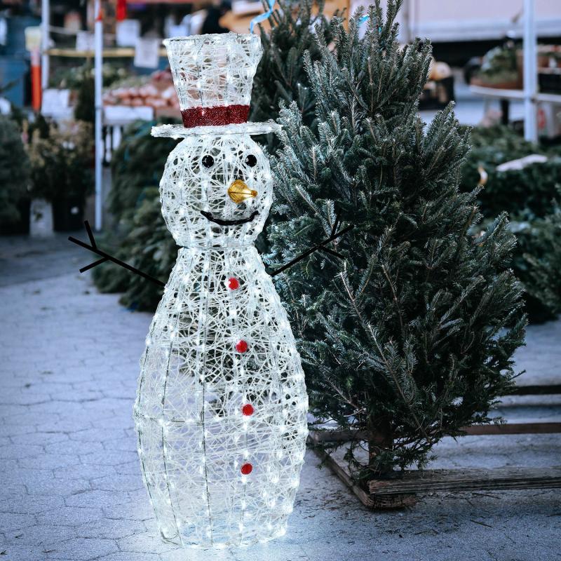 3D Figure Lights | h 120cm, 260 White Leds, Transparent Acrylic Snowman 3D Figure Lights 3D Figure Lights