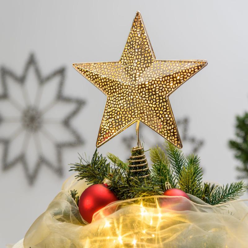 3D Figure Lights | Ø 25cm, 23 Warm White MicroLEDs, Champagne Metal Star Tree Topper – VPM 3D Figure Lights 3D Figure Lights