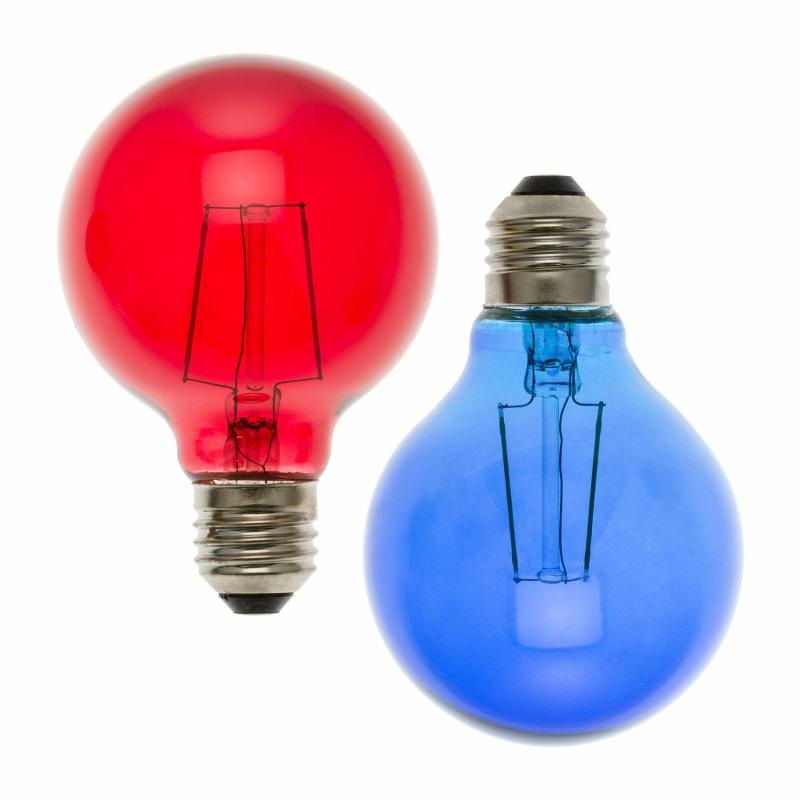 Festoon Bulbs | 2 Set Vintage LED 36V Spare Bulbs, 36 Volts, E27, Ø80mm, Red and Blu LED – VINTAGE LED 36V Accessories Festoon Bulbs