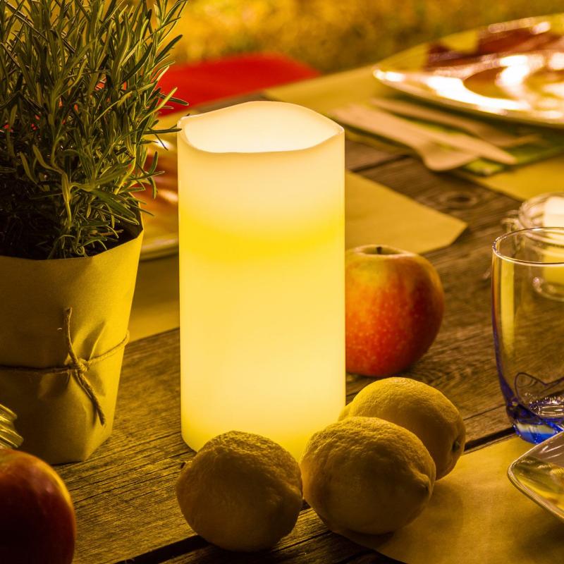 LED Candles | Ivory Smooth Wax Candle, h 20cm Ø 10cm Candles & Lanterns LED Candles