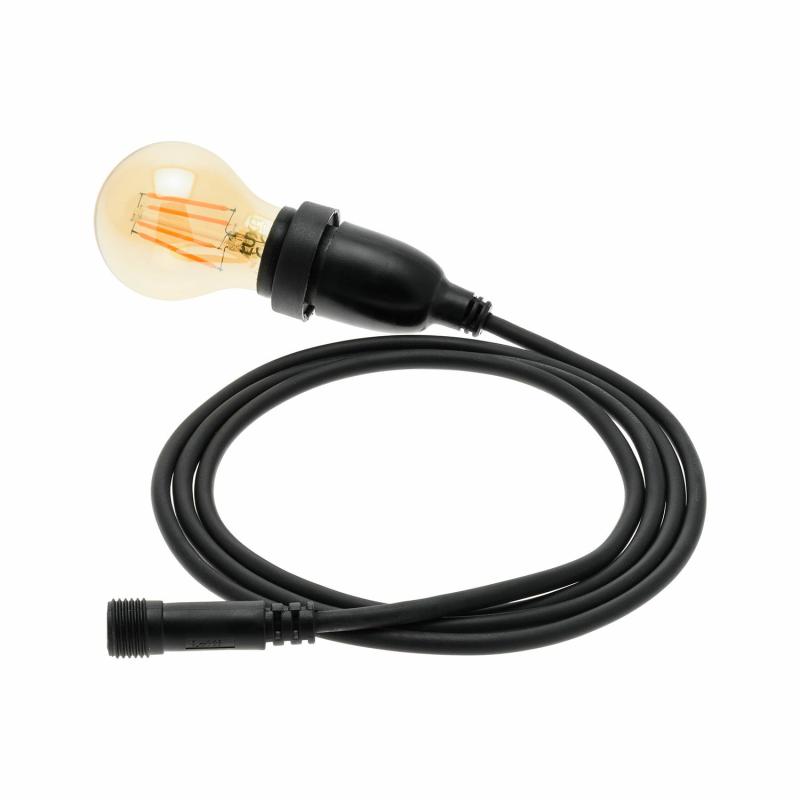 Cables With Lampholder | Suspension LED Drop Bulb Light, Ø 60 mm 2 watts, 3 m Black Cable - Vintage Led Pro